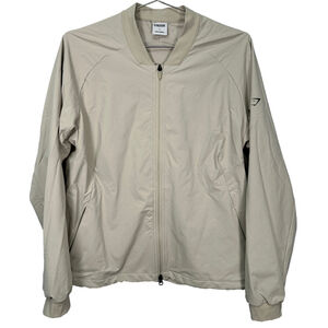 Gymshark Lightweight Beige‎ Bomber Jacket Large